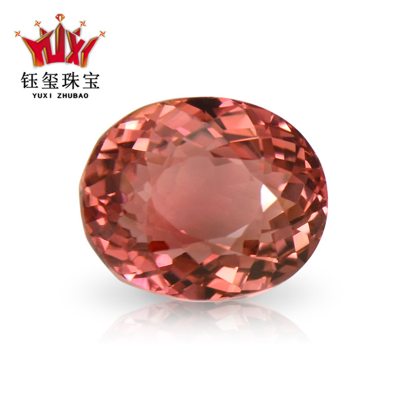 碧玺特价553克拉天然巴西全净橙红裸石戒面戒指其他