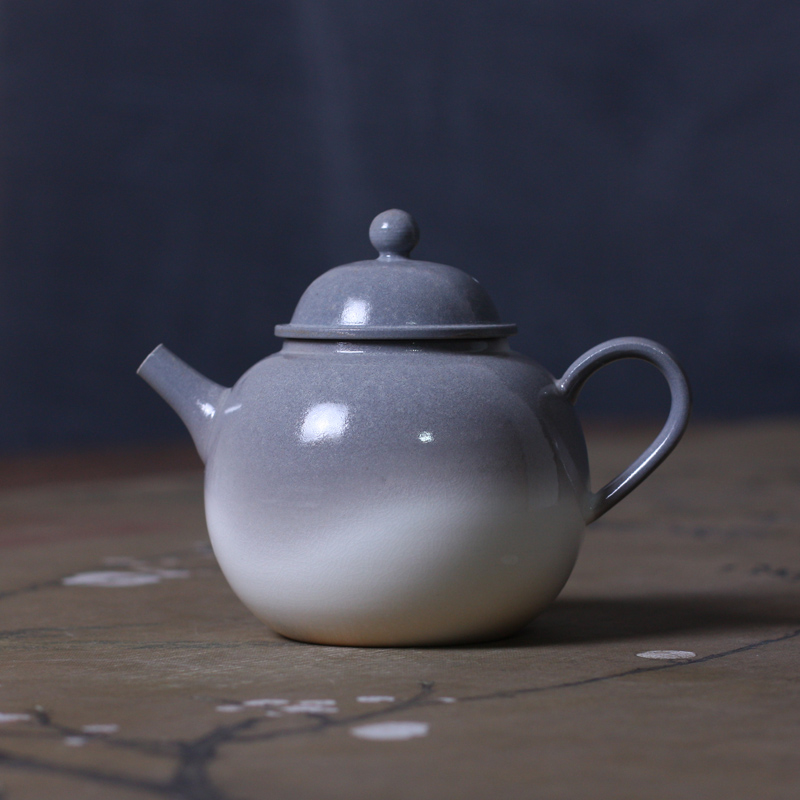 柴烧壶无釉裸烧陶瓷单壶柴窑自然落灰手工中式茶壶