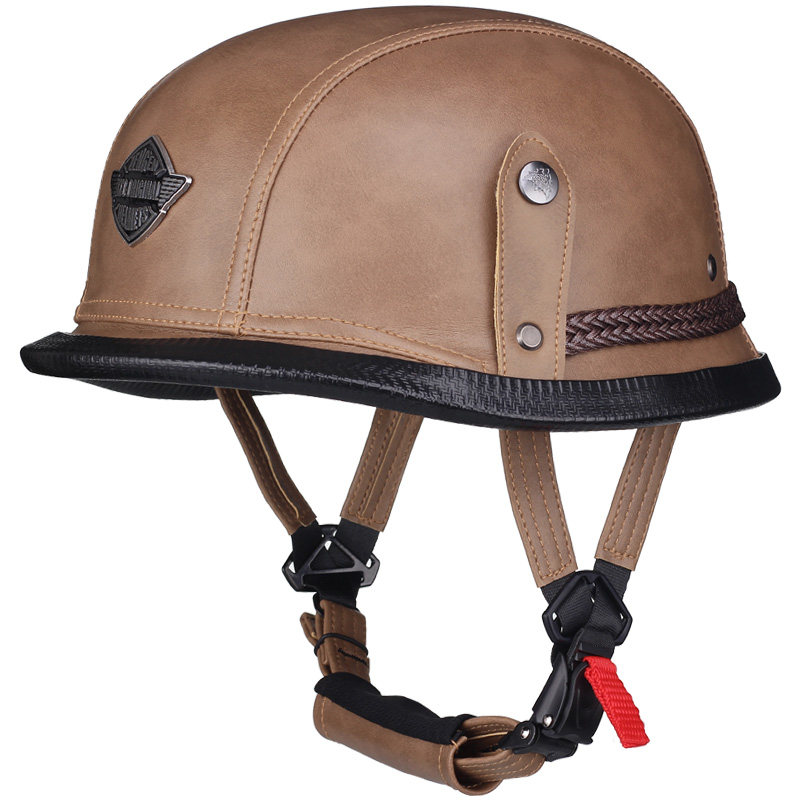 德国二战钢盔复古摩托车半盔哈雷瓢盔电动电动机摩托车头盔