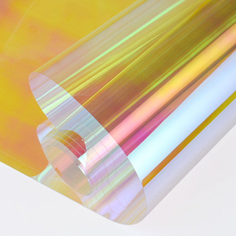 彩虹虹膜炫彩镭射七彩玻璃纸贴膜滴胶手工幻彩玻璃膜