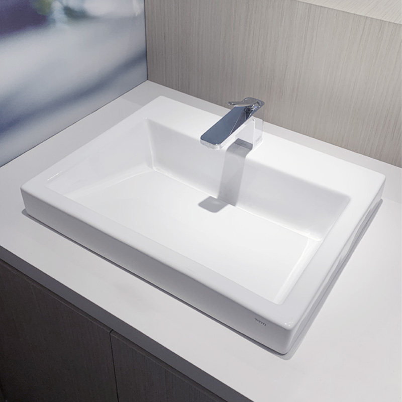 toto卫浴陶瓷智洁洗脸盆lw900cb单孔台上洗脸盆桌上式洗漱洗手池