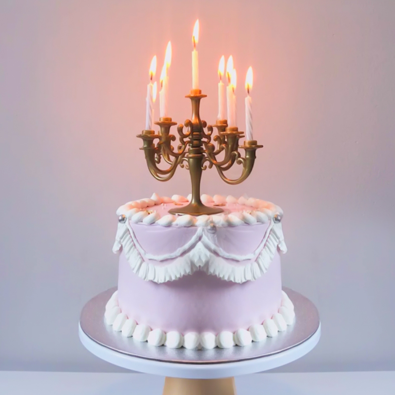 烛台蛋糕10套蜡烛生日蛋糕装饰摆件插件欧式复古节日装扮用品