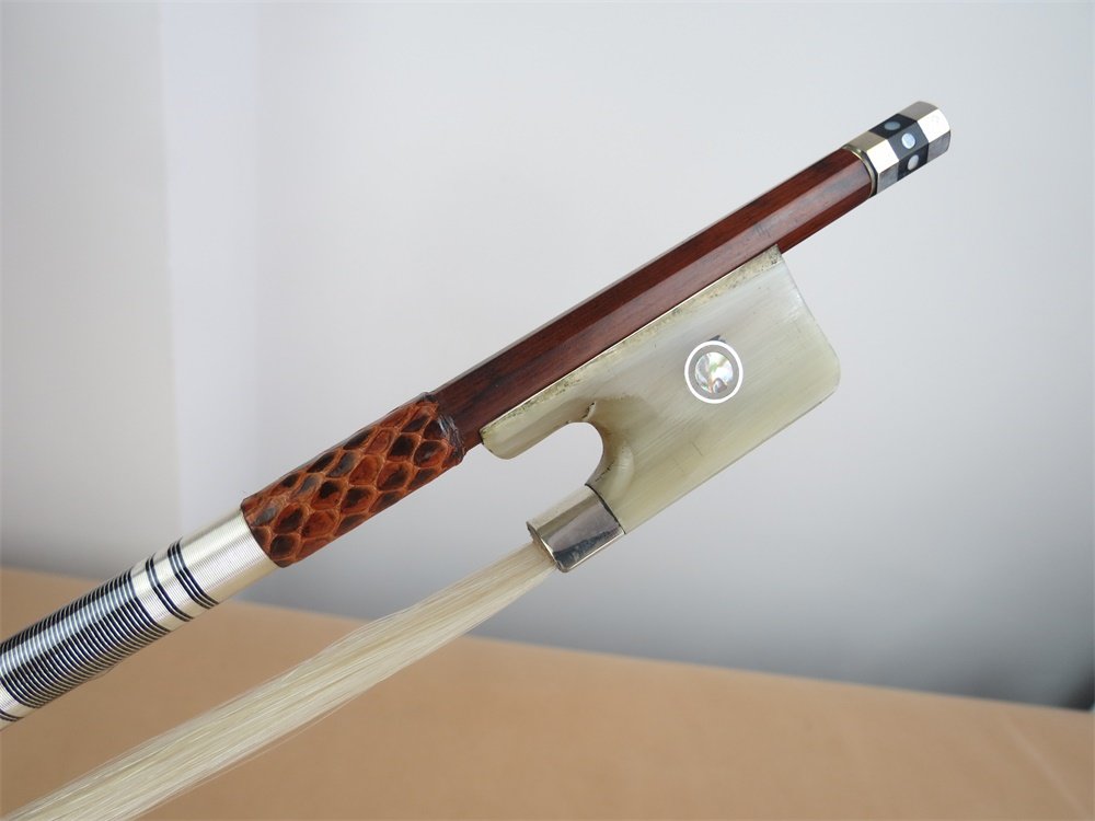 琴弓白牛角牛角1支专业演奏蛇木大提琴弓子尾库提琴弓