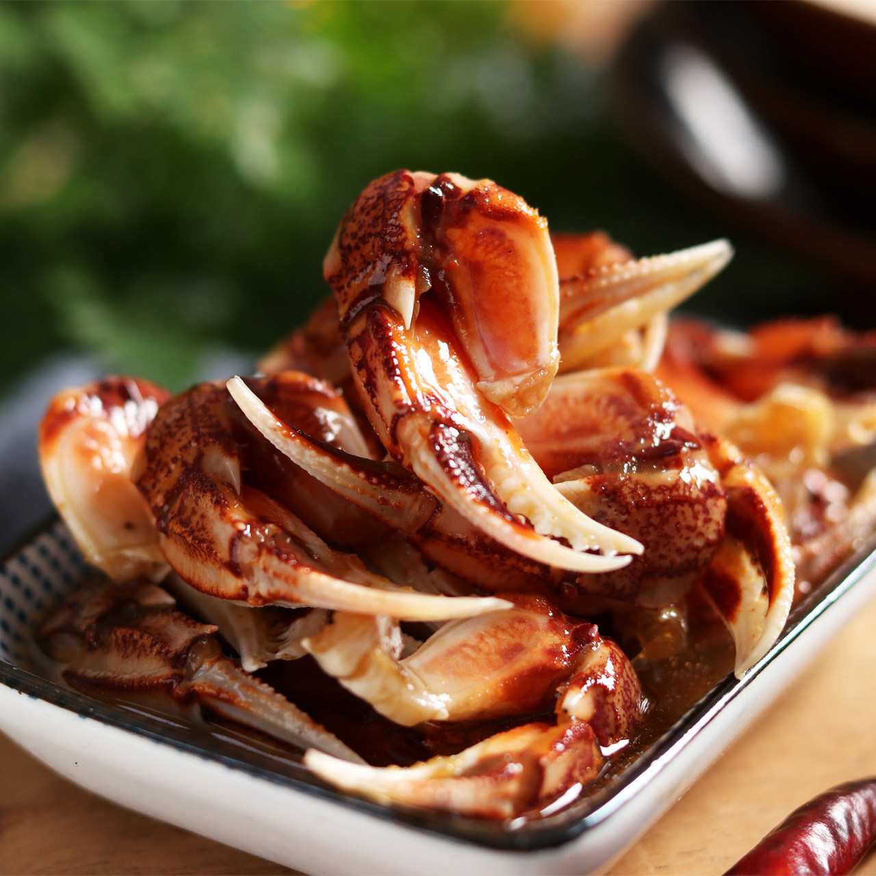 海鲜即食下酒菜酒吧ktv小吃麻辣醉蟹脚花雕蟹钳300g罐装包邮