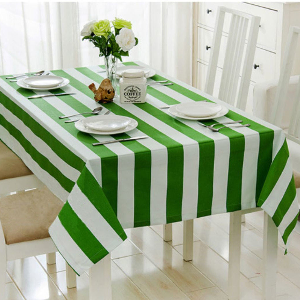 欧美美式现代简约黑红红绿桔白条纹西餐桌布餐垫桌布
