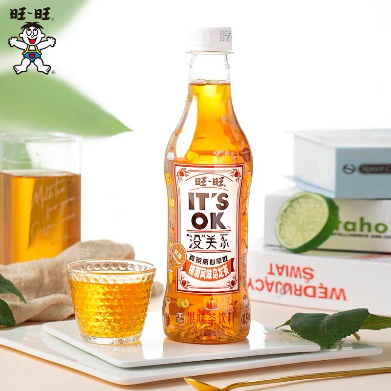 旺旺没关系梅酒风味绿茶乌龙茶网红饮品380ml12瓶果味
