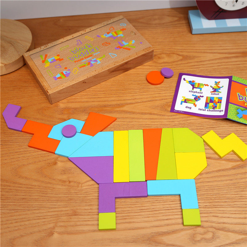 儿童拼图益智拼板宝宝七巧板智力拼图3d立体模型男孩女孩亲子玩具