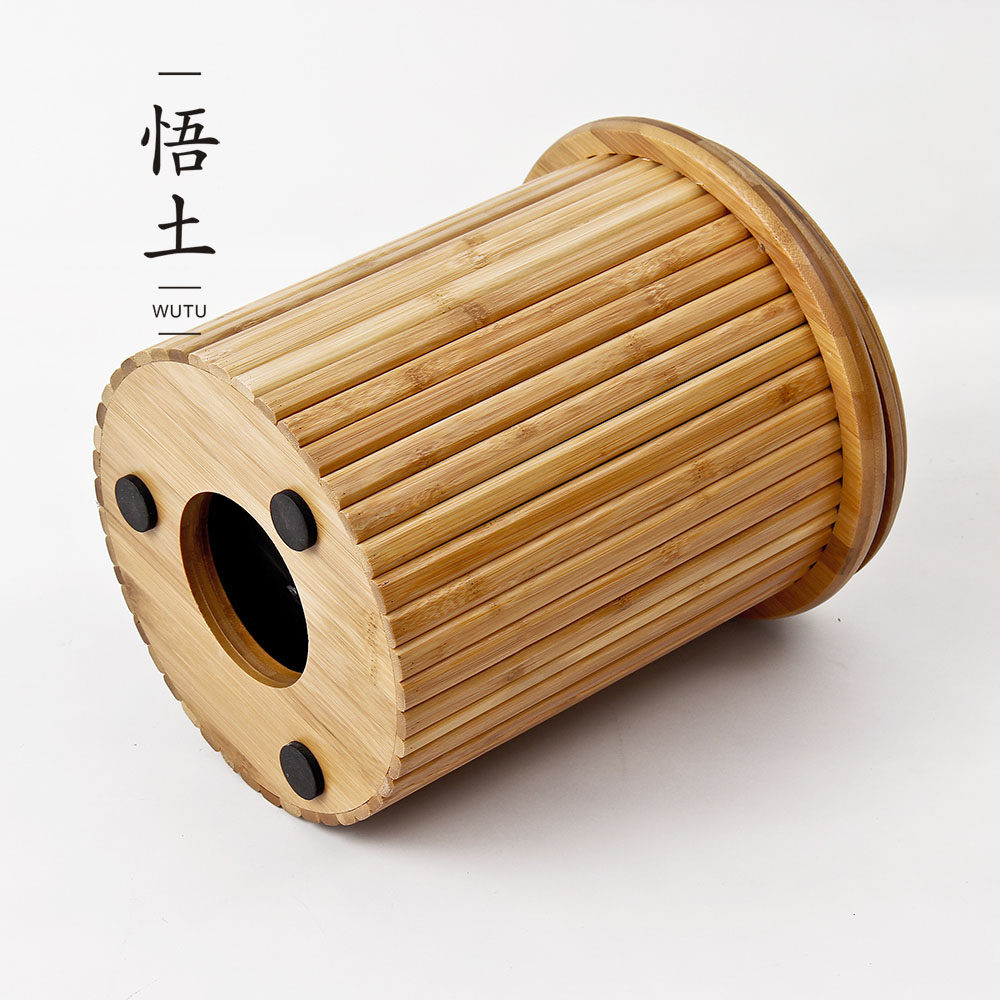 悟土竹制茶桶竹排水桶茶叶桶垃圾桶茶渣桶倒茶桶茶水桶茶道桶特价