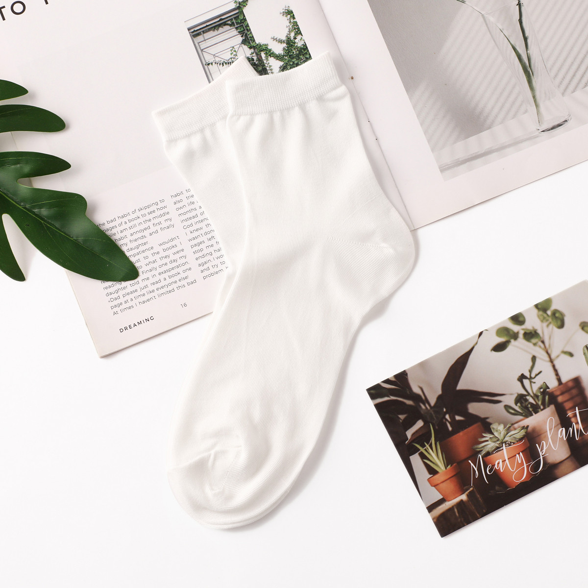 蚕丝袜子睡眠中筒舒适透气纯色四季桑蚕绢丝中筒袜