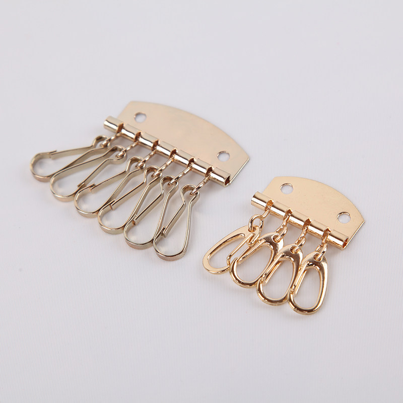 diy手工皮艺牛皮真皮钥匙包配件6齿4齿钥匙板钥匙扣钥匙排配件