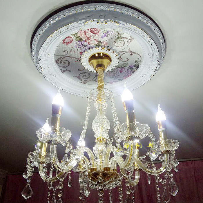 欧式灯池客厅餐厅天花板吊顶装饰圆形造型ps吊灯灯盘简欧装修材料