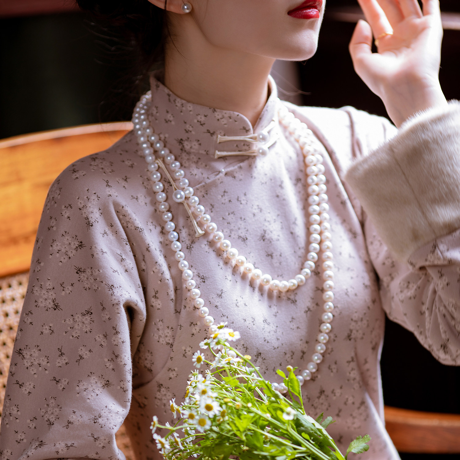 婉秋2020冬季新款丨民国风复古立领盘扣斜襟旗袍