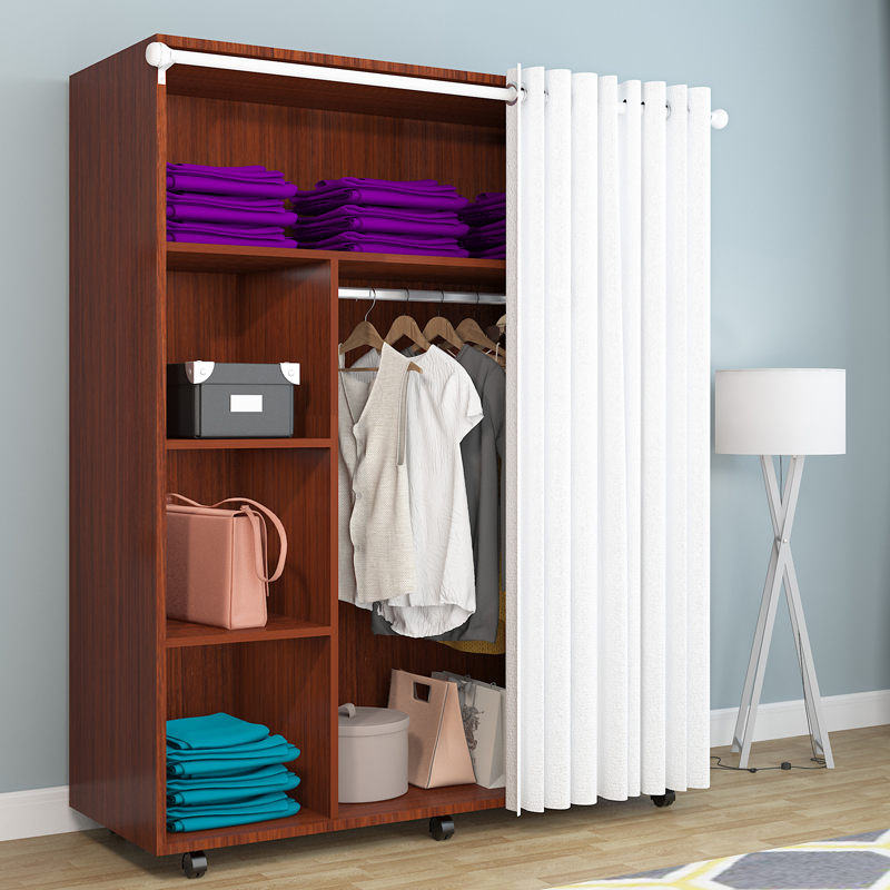 衣柜6080公分简易经济型单人双人挂衣衣橱柜子可移动衣柜