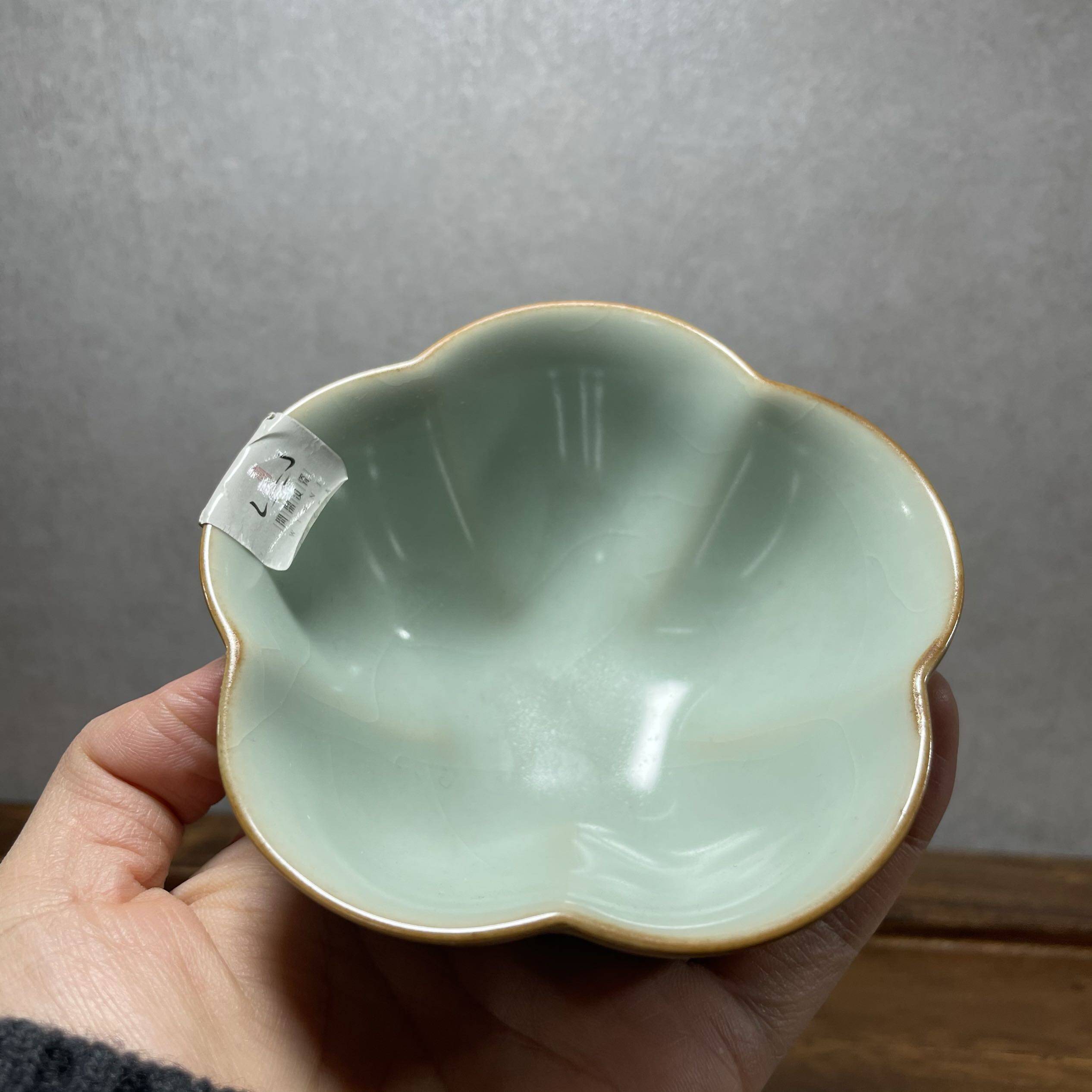 汝窑问鼎格物老款鼎峰汝瓷天青色梅花经典款停茶杯