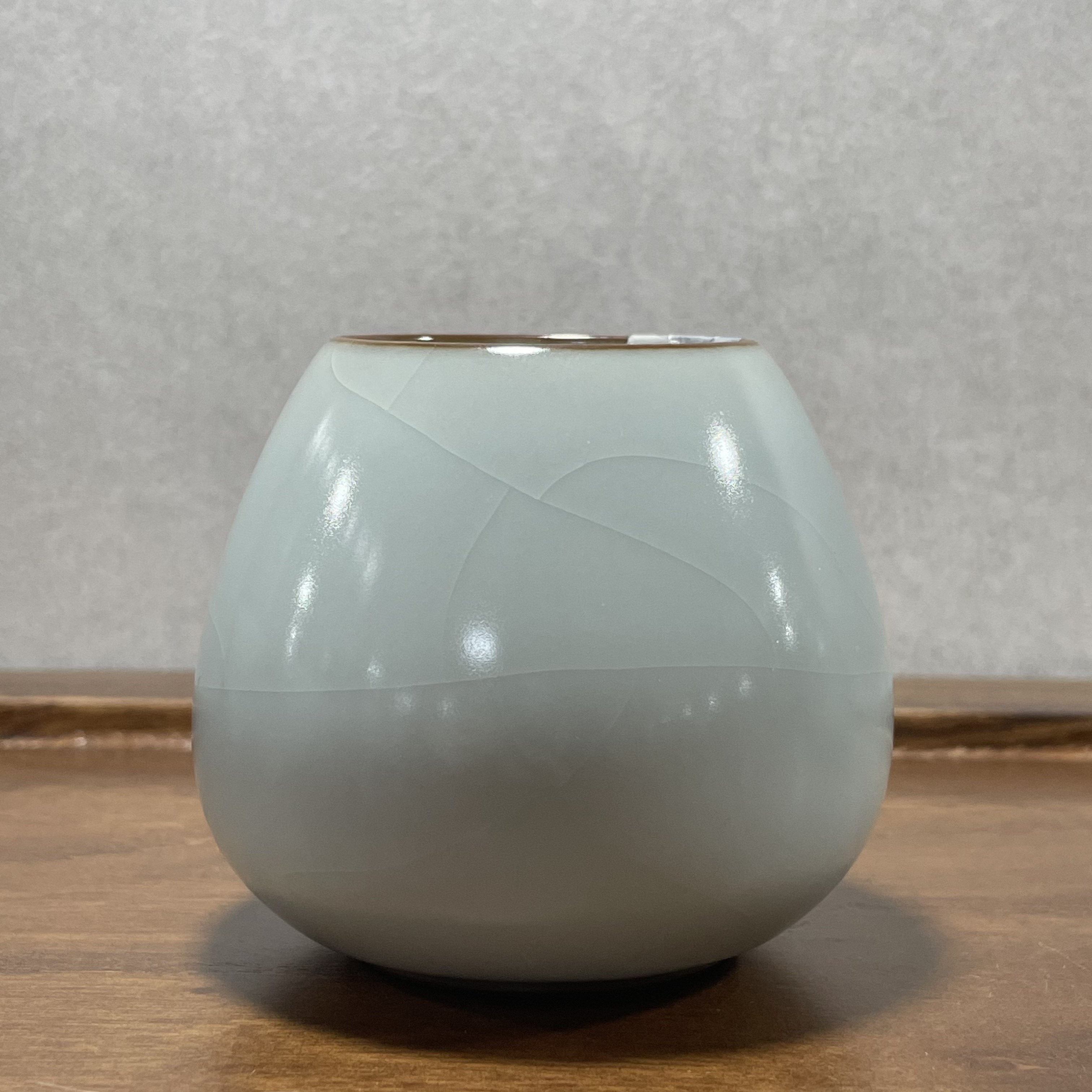 问鼎格物老款经典鼎峰汝窑汝瓷月白色天青色龙蛋杯茶杯