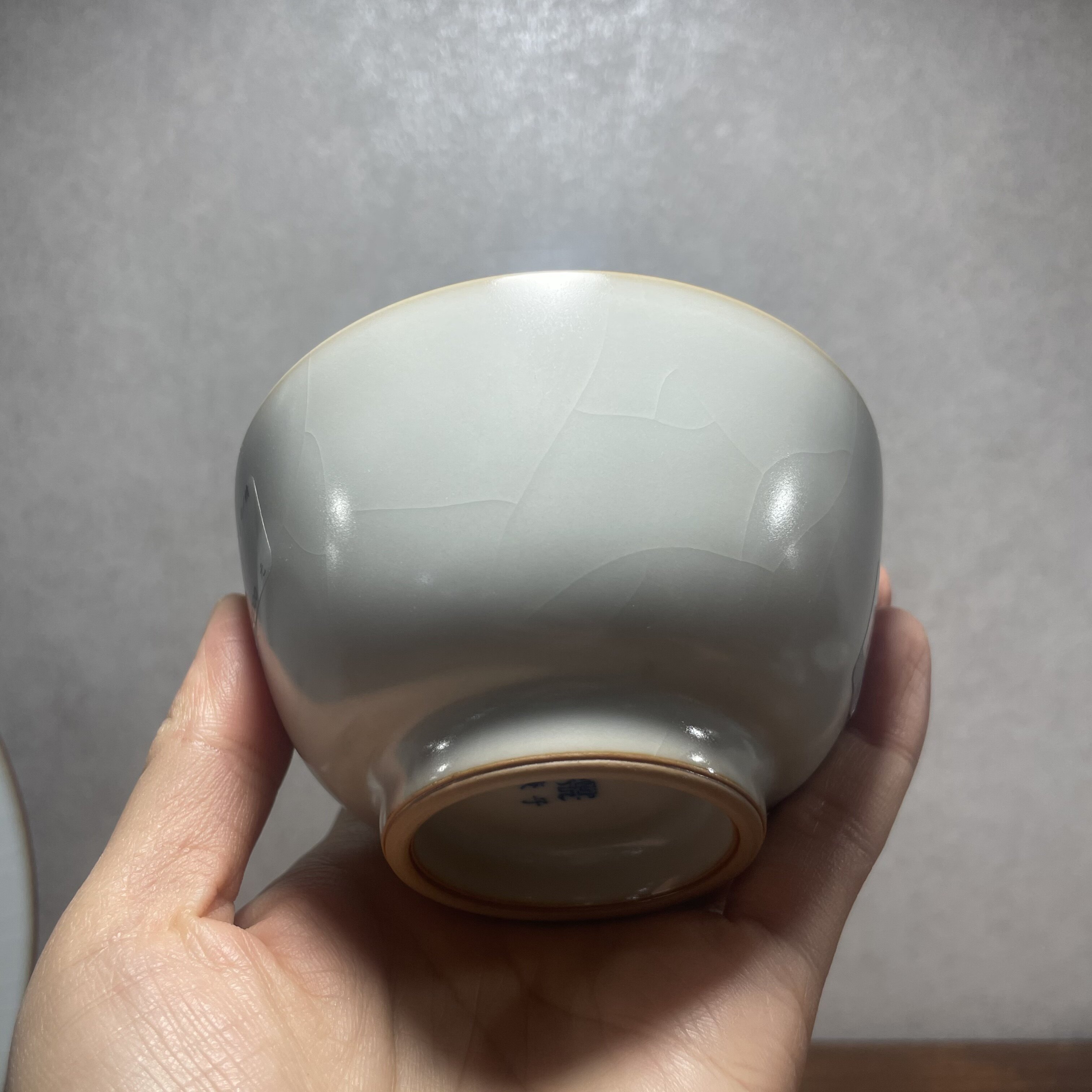 问鼎汝窑老款复刻刻款庚子精工款月白色巍澜杯茶杯