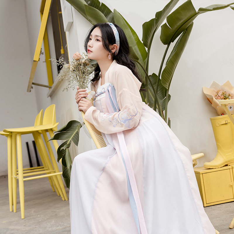 重回汉唐破裙汉服女燕燕于飞日常中国国风对襟齐胸民族服装