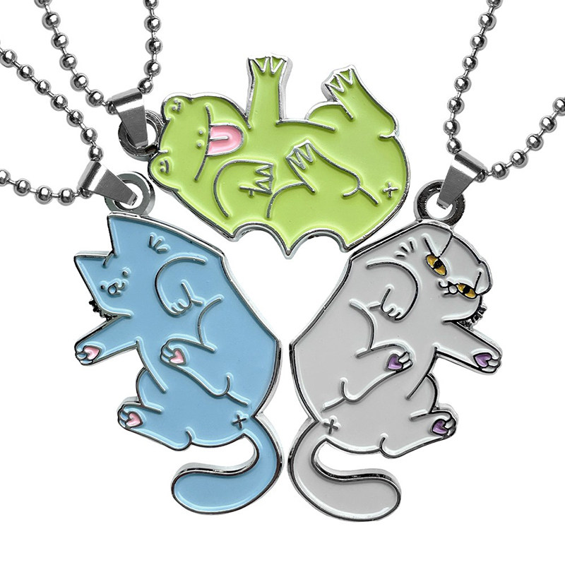 现货leonkarssen蓝污情侣项链bbfpendants爱心套链项链