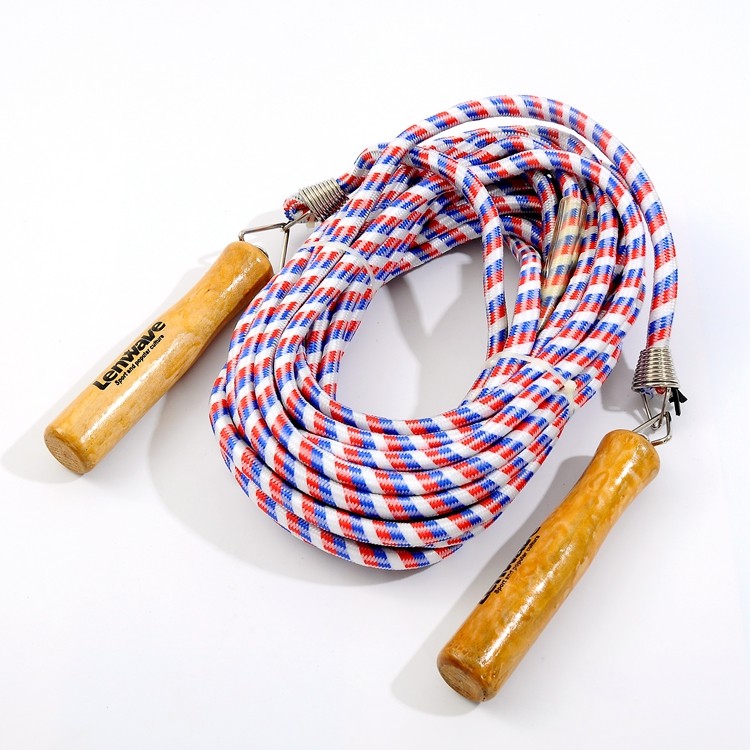 跳绳兰威1670群体10米棉质编织加粗7mm长绳跳绳