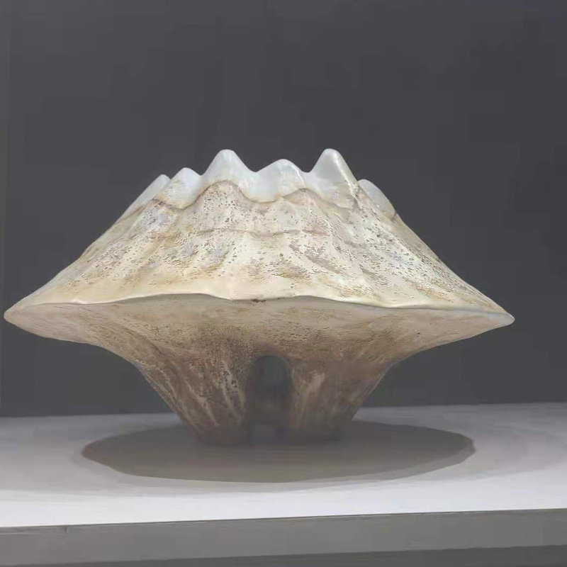 摆件手工雕刻日本富士雪山意境工艺品落地雕塑摆件