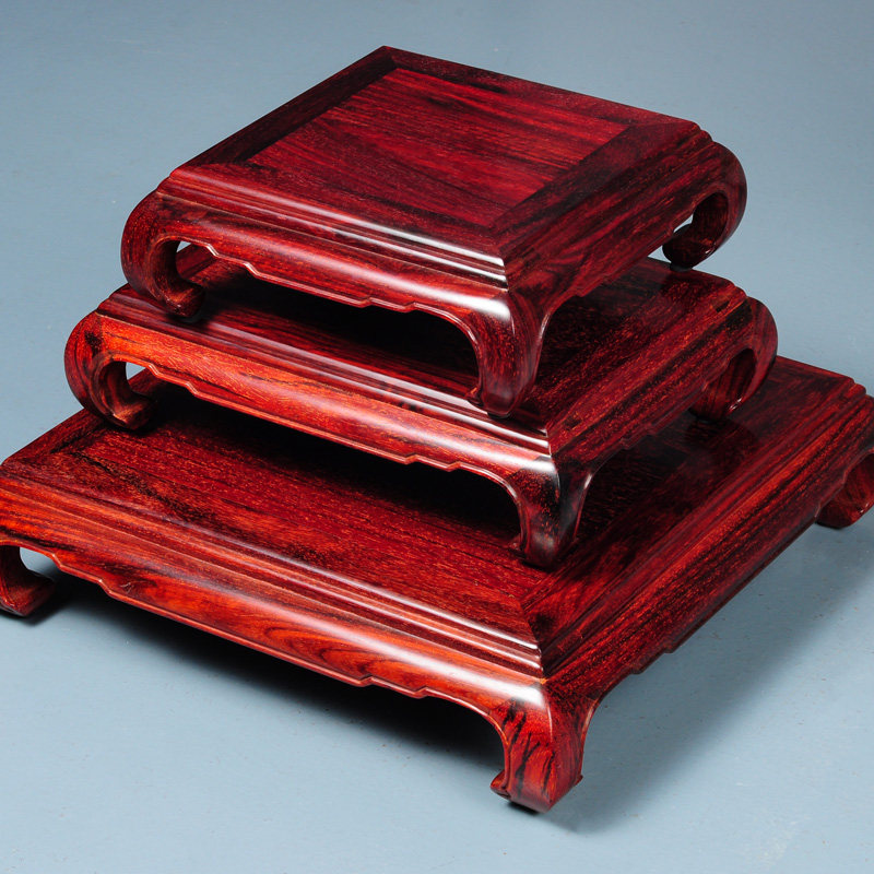 底座印度小叶紫檀摆件红木明式雕刻工艺花瓶摆件