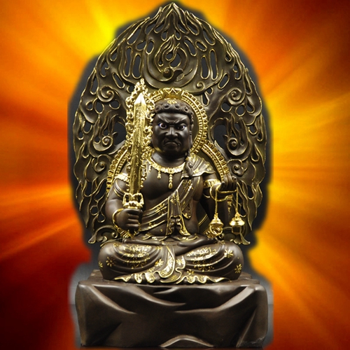 不动修明堂家居菩萨金不动佛鎏本命属鸡佛像明王摆件