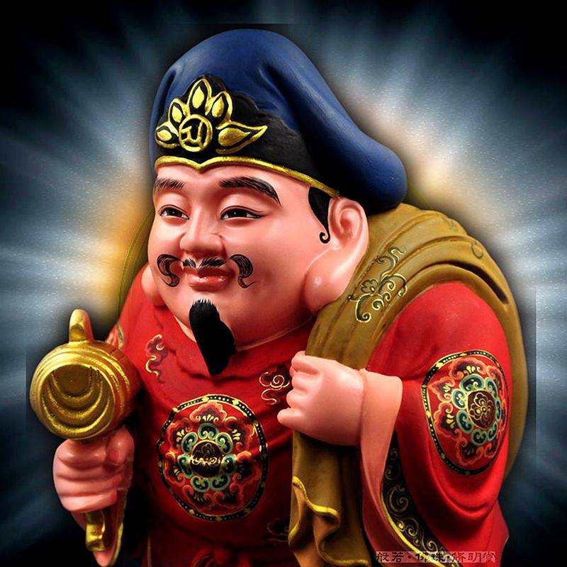 财神修明堂唐密精工彩绘大黑黑天佛像东密福德摆件