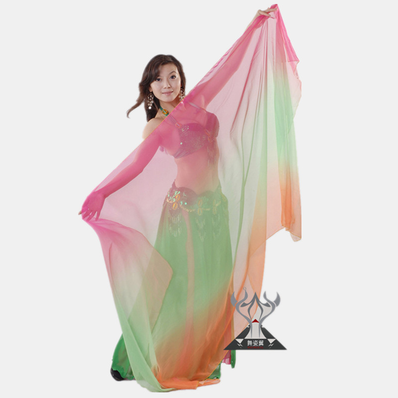 纱巾舞姿翼肚皮仿真真丝印度舞手纱抛舞蹈表演肚皮舞配饰