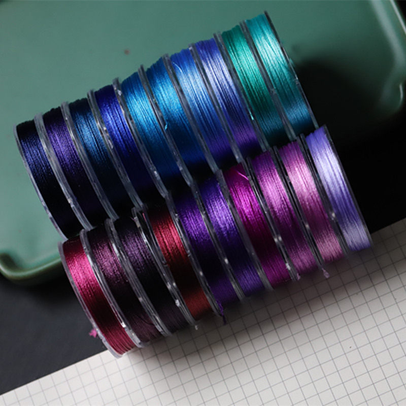 t3极细冰丝线流苏线亮光3股线46米小轴迦叶手绳线圈绕线绳芊巧diy