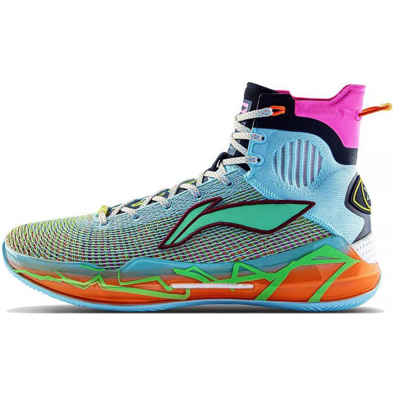lining李宁驭帅一体实战篮球球鞋蓝色晶体abap06519篮球鞋