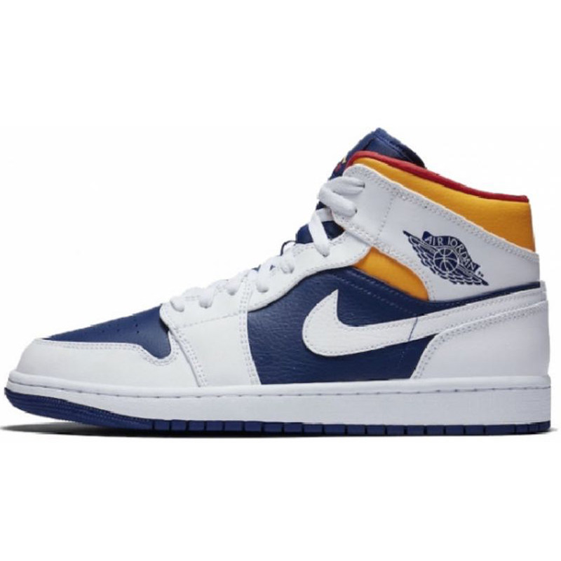 airjordanmidaj1篮球球鞋砂石纯白熊猫白蓝橙篮球鞋