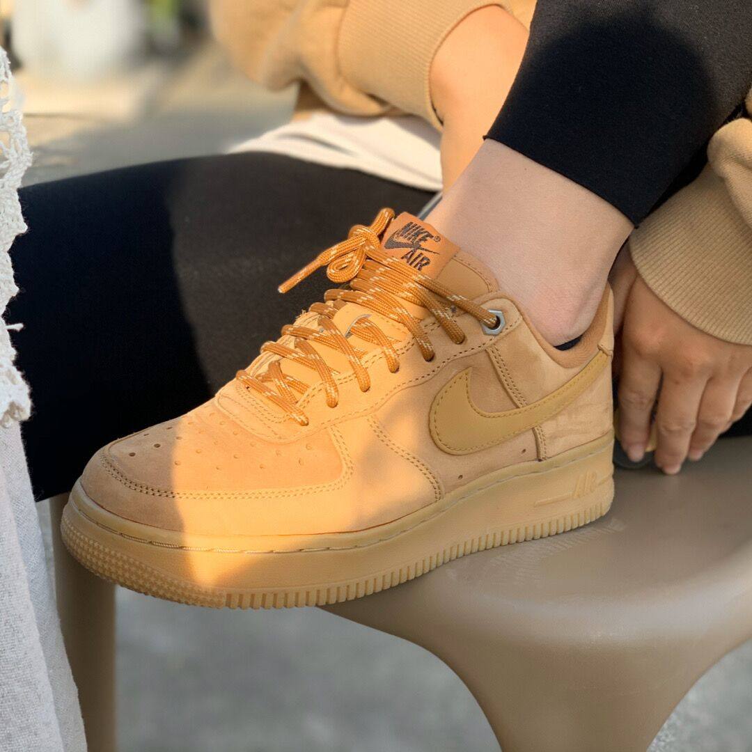 正品airforce1空军一号男鞋af1小麦色高低帮女鞋休闲板鞋cj9179