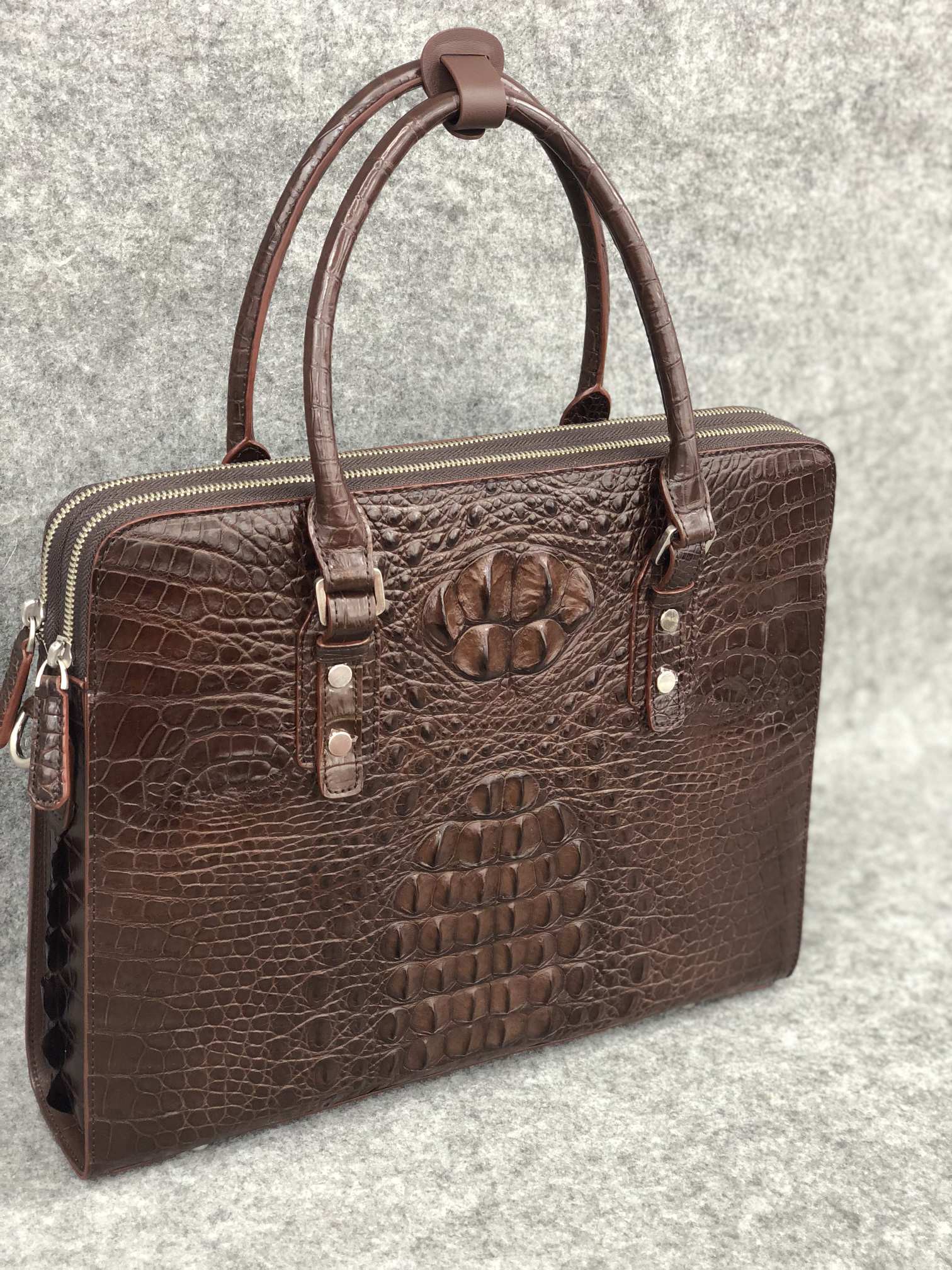 男士鳄鱼皮包男包包包正品泰国真皮手提商务男士包袋