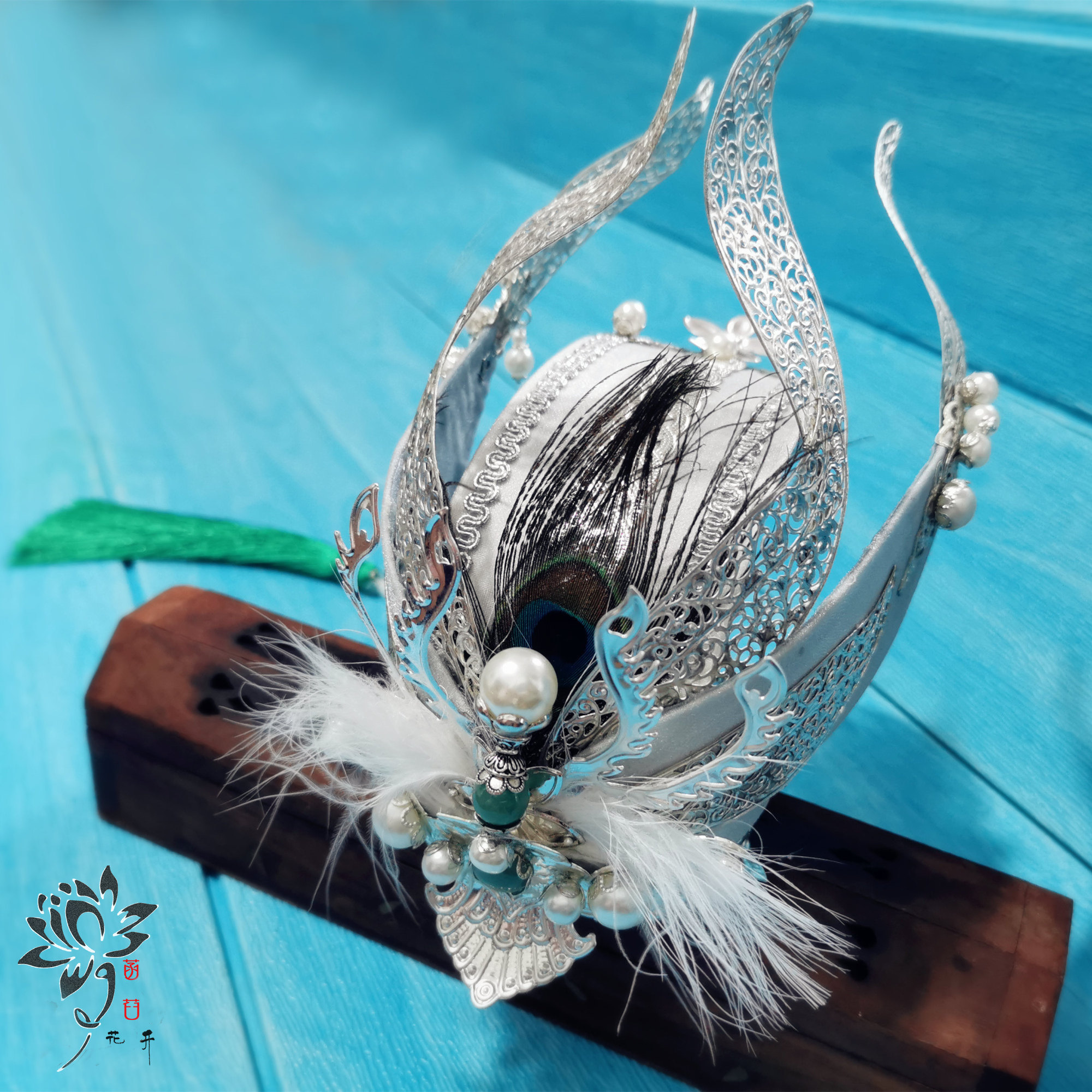 菡萏花开一代倾城浪花同款古风风发冠男汉服发饰