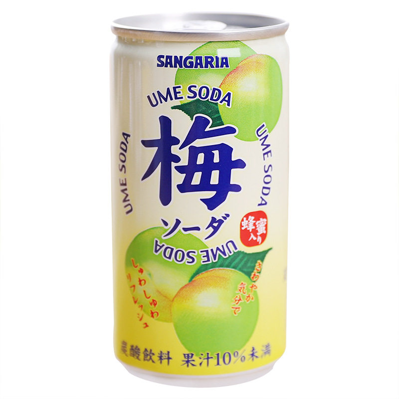 日本进口饮料三佳利丽蜂蜜梅子味汽水夏日清凉果汁味碳酸饮品190g