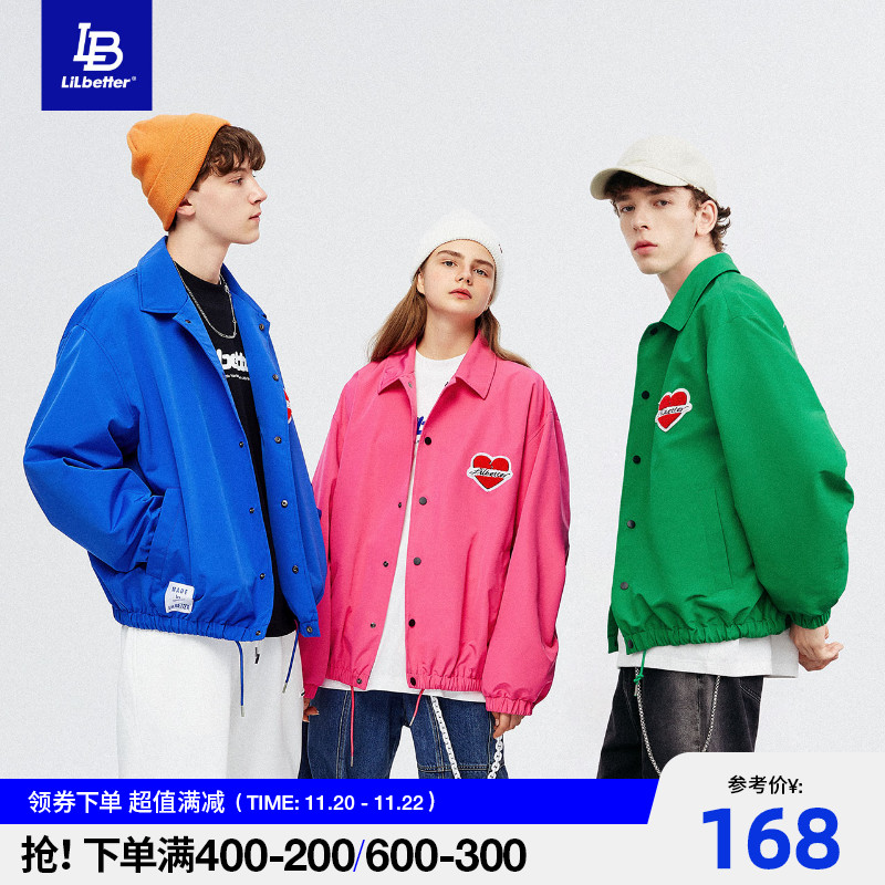 Lilbetter男士外套情侣外衣秋季潮牌上衣宽松褂子百搭教练夹克LB