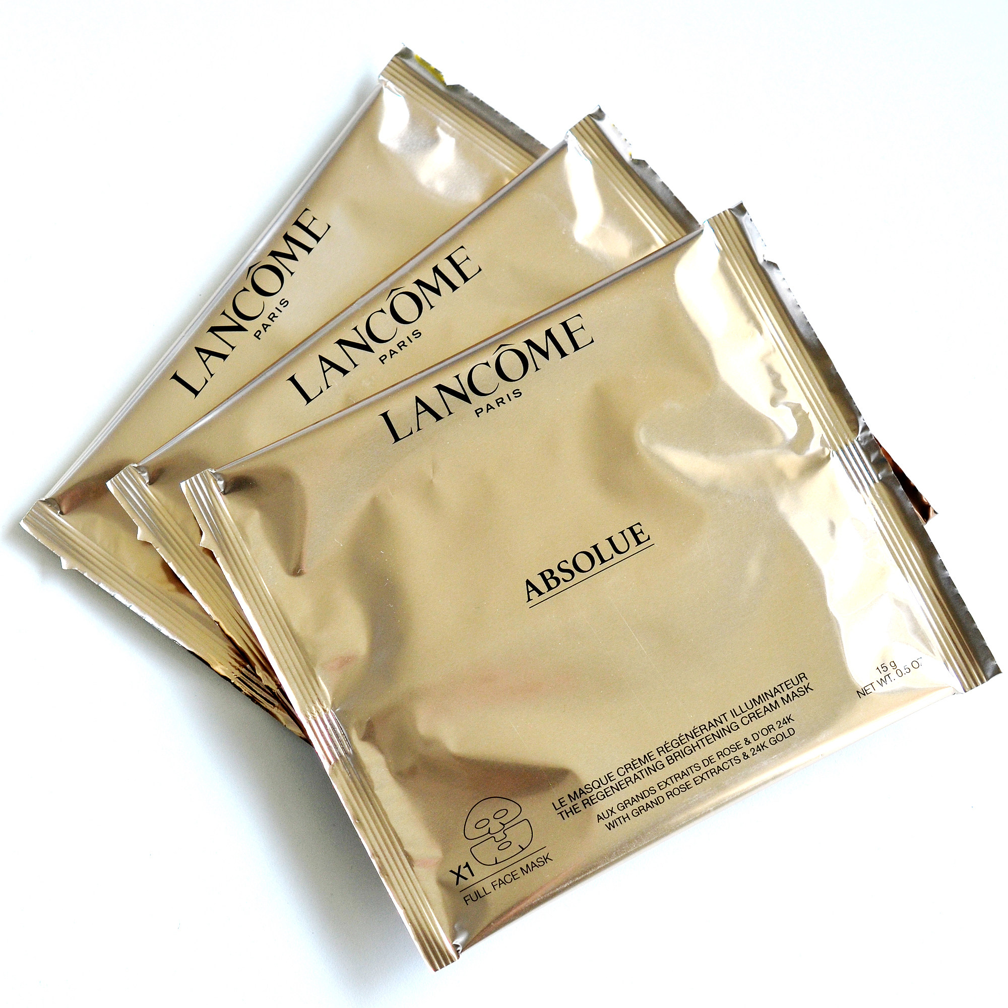 面膜贵妇兰蔻菁纯24k玫瑰黄金焕亮15g滋润贴片面膜