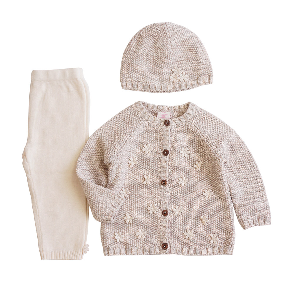 ins婴儿针织衫全棉棉线衣女宝宝公主毛衣外套毛衣