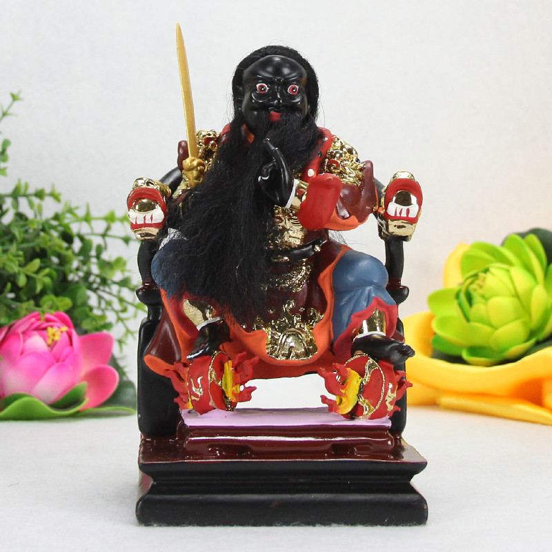 居家敦煌彩坐法主公张圣君张公三兄弟天圣君爷中式桌面神像摆件