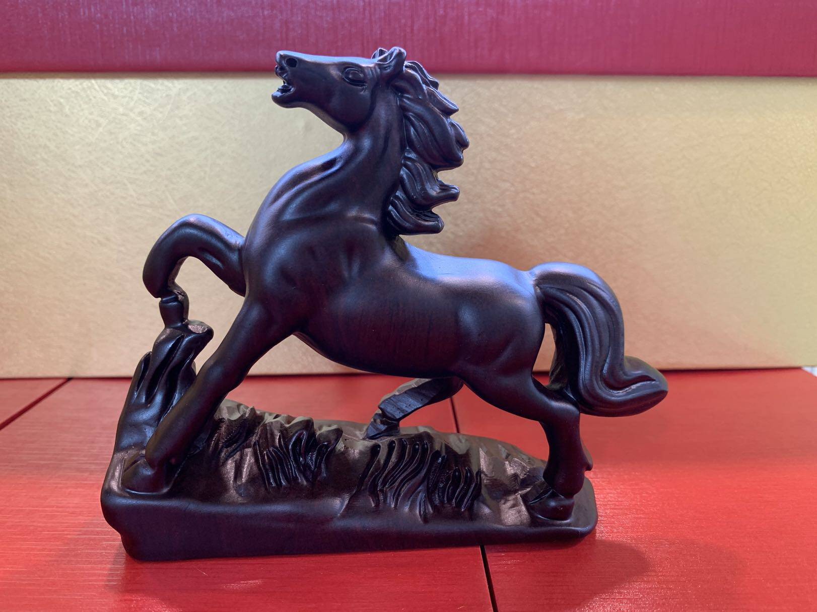 檀木木雕马摆件摆件实木马到成功工艺品红木根雕办公室木雕