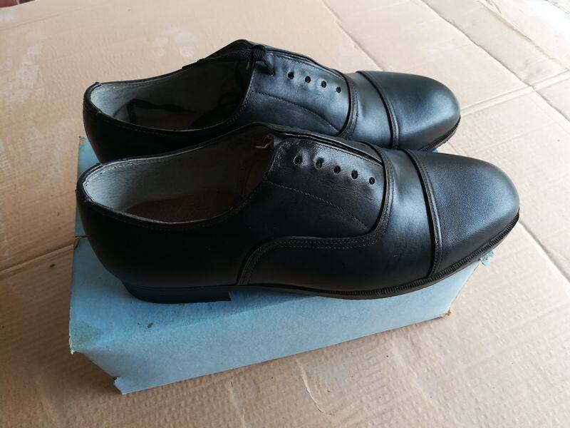 90年代生产蓝盒87三接头皮鞋三节头三尖头三截头皮鞋