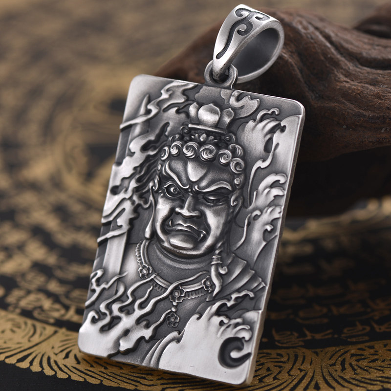 上尊男饰不动明王吊坠足银属鸡本命佛牌护身符项坠