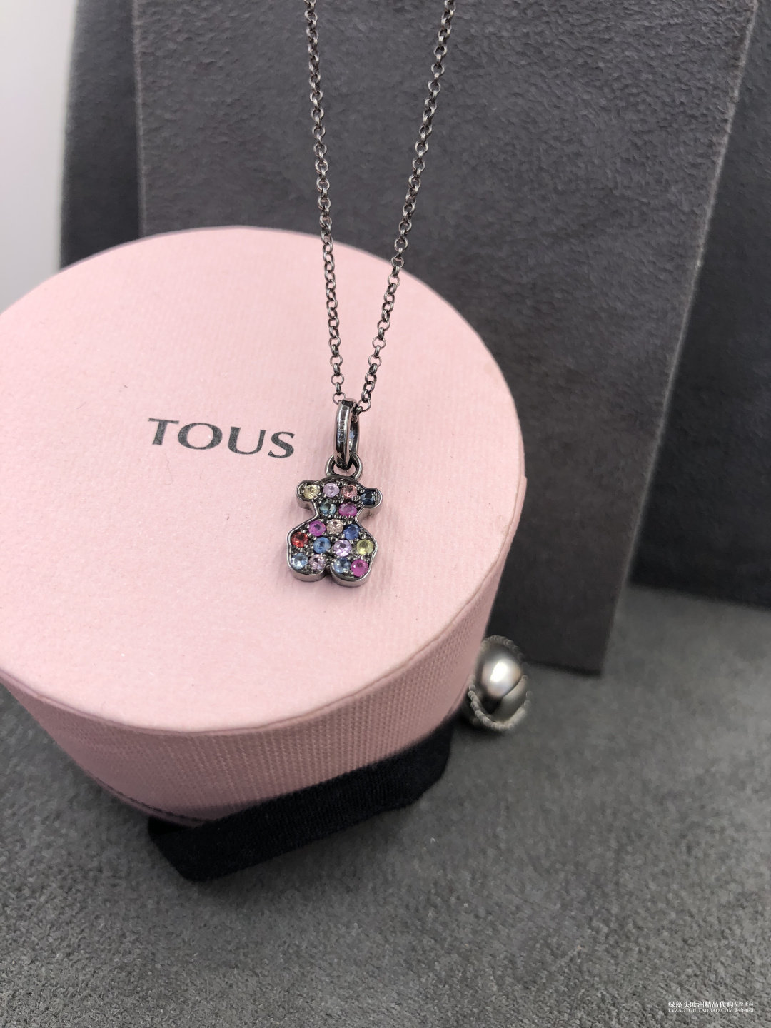 西班牙专柜正品tous桃丝熊经典小熊彩色色色蓝宝石项链