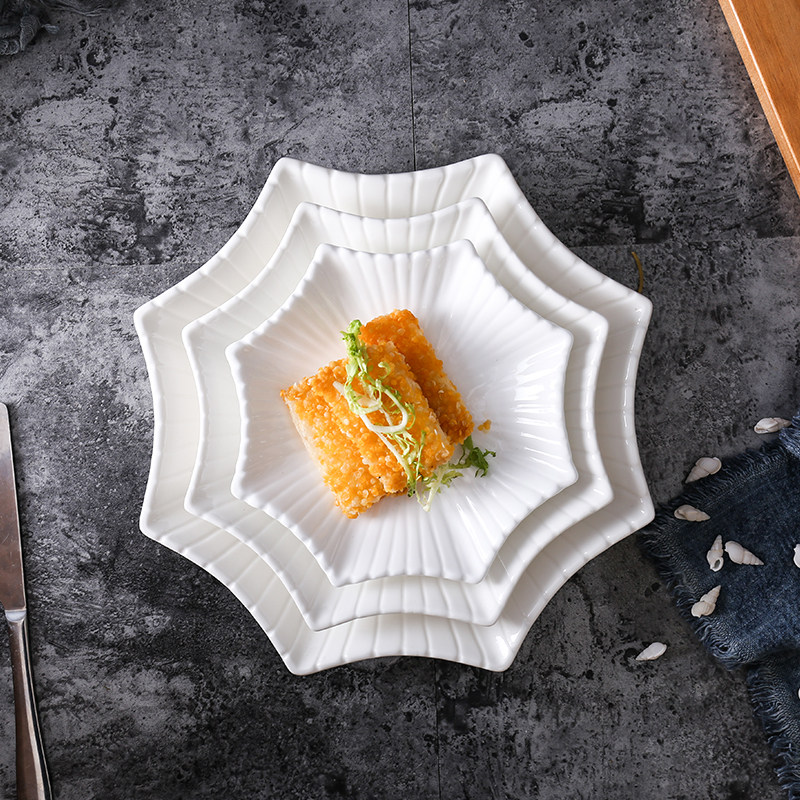 陶瓷盘子创意不规则装菜盘子家用个性异形盘酒店碟子花样餐厅餐具