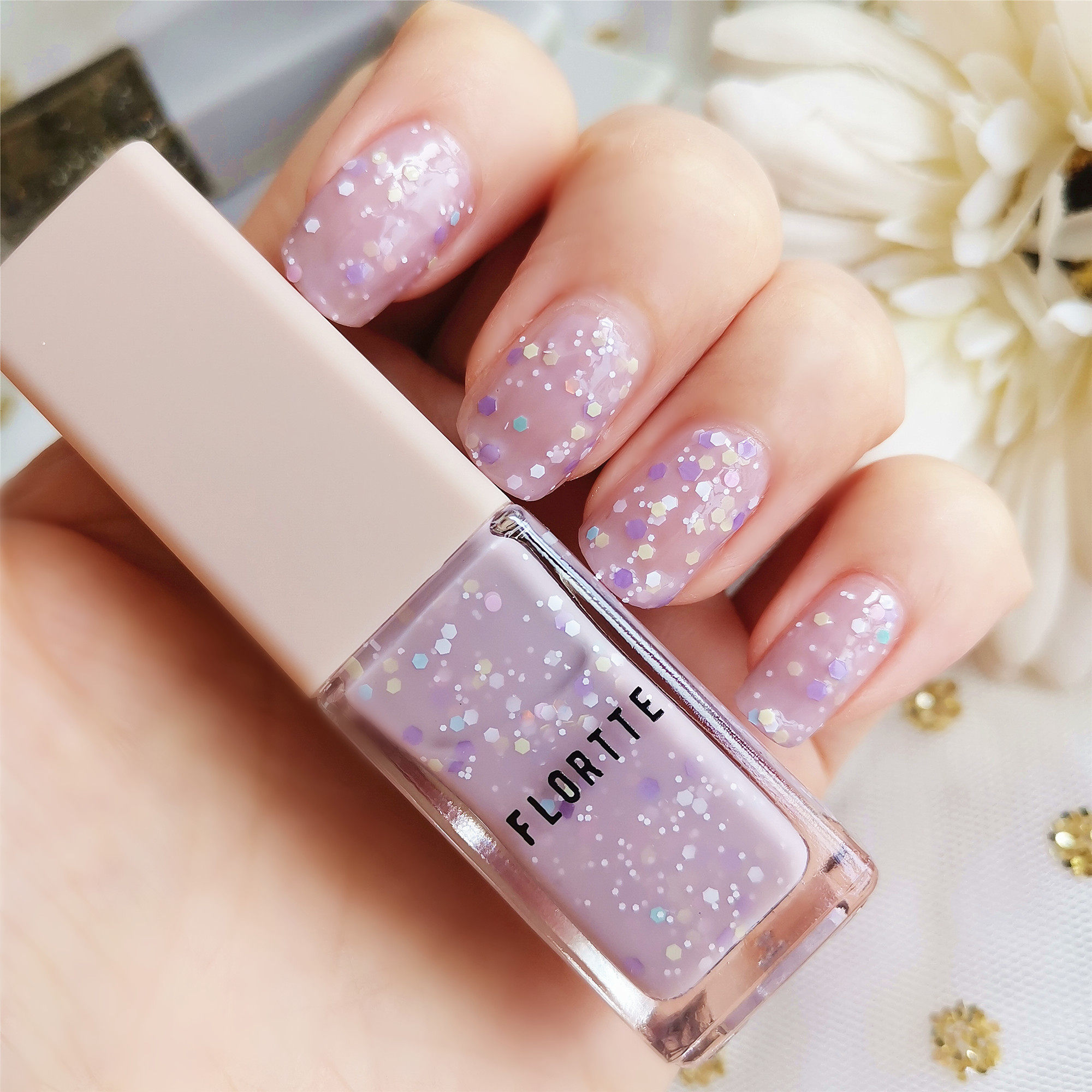 flortte洛莉指甲油免烤快速持久不可撕拉健康美甲甲油胶