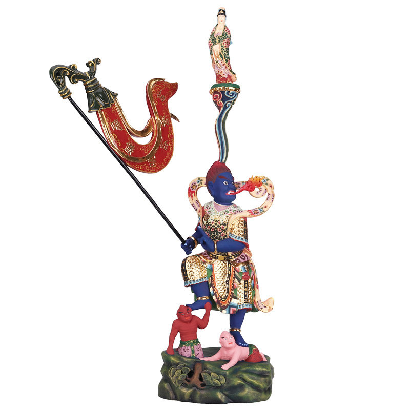 面然大士菩萨佛像鬼王乌尤纯铜彩绘焰口饿鬼其他特色工艺品