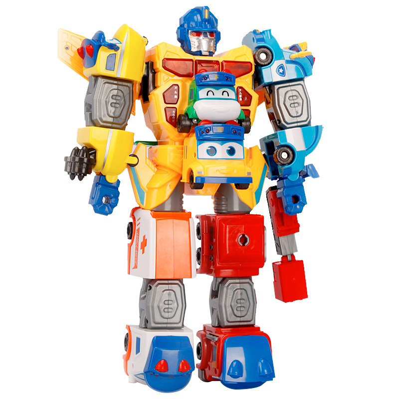 百变校巴歌德模型英语早教机声光光磁吸车变形惯性