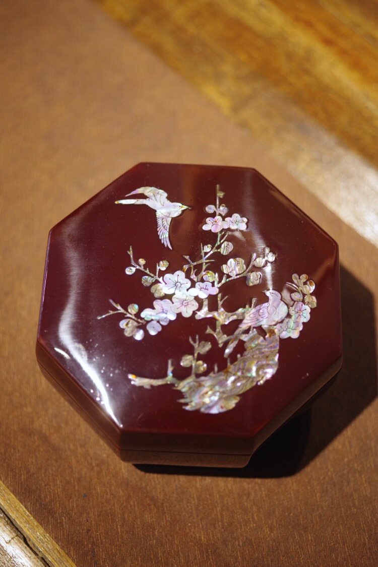 考工茶事日本中古时期螺钿首饰盒细工小物杂物首饰盒