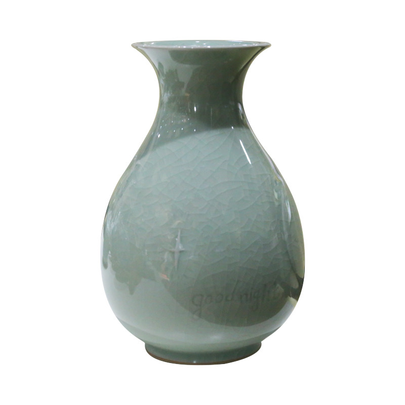 李廷怀大师手拉玉壶春卵创意月亮摆件花瓶汝瓷花瓶