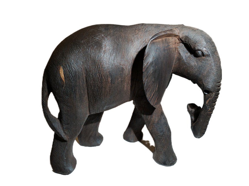 非洲木雕大象太平有象吉祥如意乌木手工家装会所红木木雕